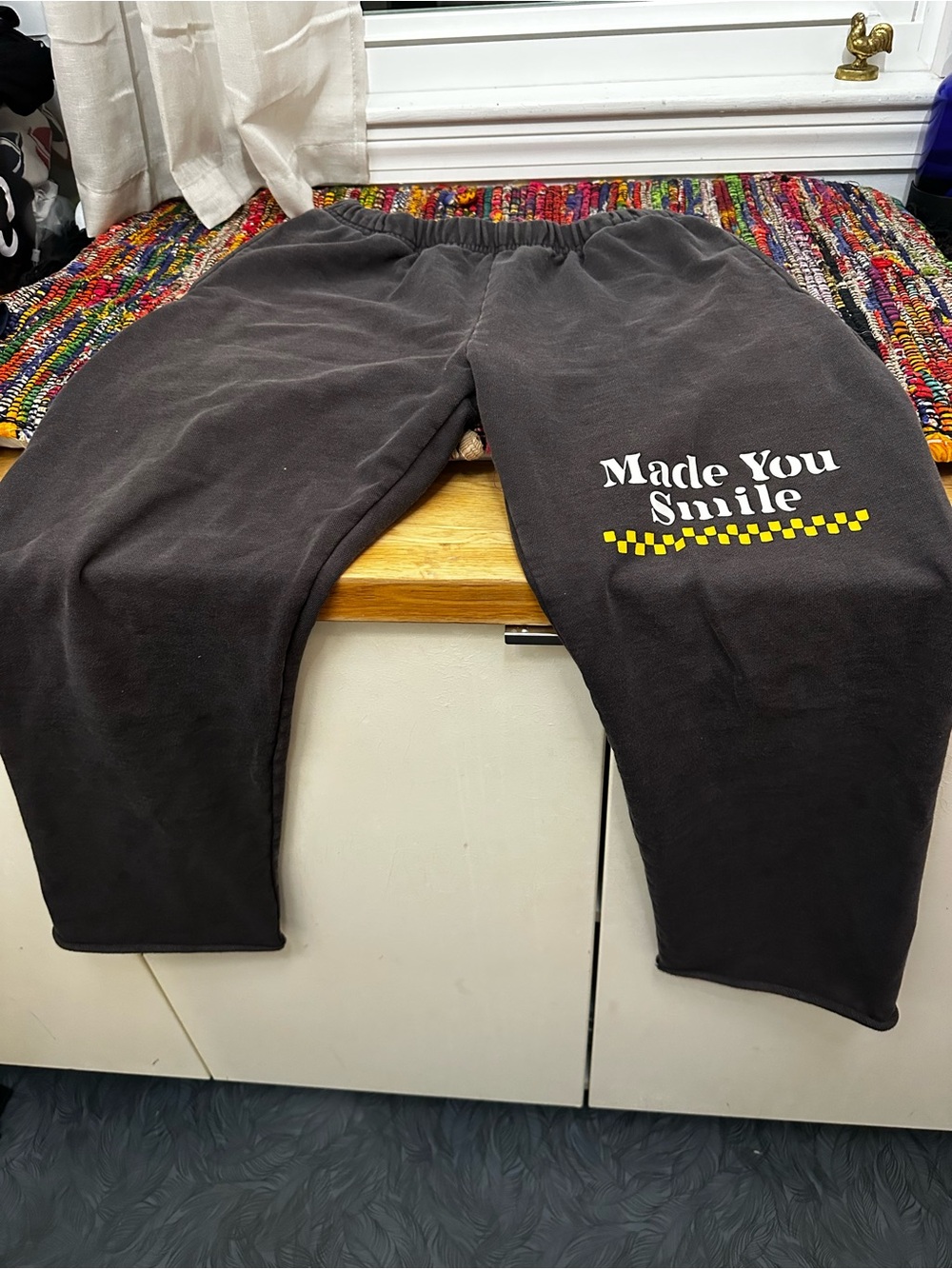 Made You Smile Black Straight Leg Sweatpants